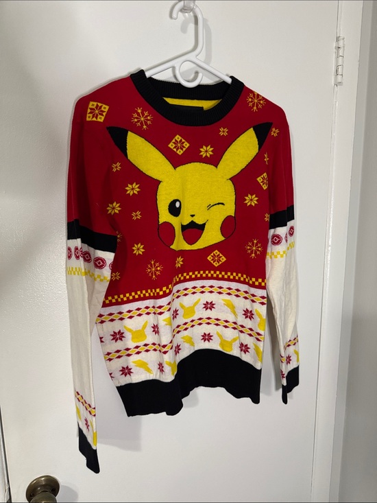 Welovefine Other - Welovefine Men’s Medium Pikachu Red & Yellow Ugly Christmas Sweater